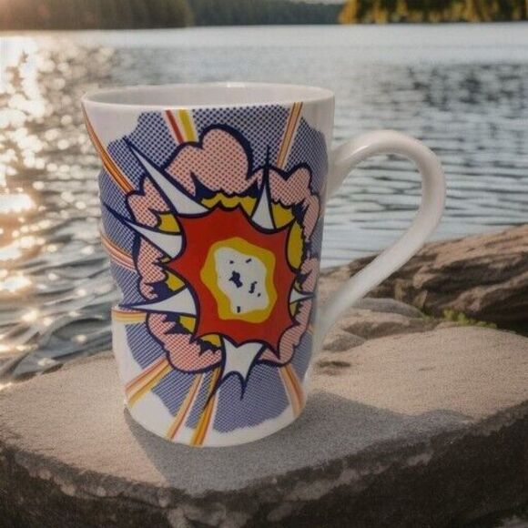 ROY LICHTENSTEIN EXPLOSION MUG FROM MUSEUM OF MODERN ART 12 OZ 4.5” MOMA 2015 - Picture 2 of 5